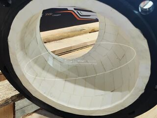 Отвод 45 градусов MakeLand стальной с футеровкой керамикой для пульпопровода кимберлитовой руды на горно-обогатительной фабрике