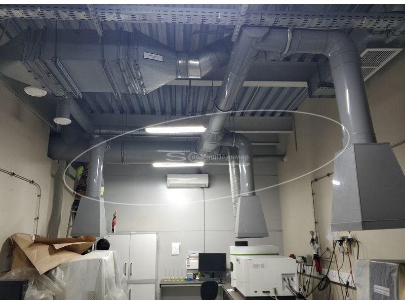 Вытяжная система вентиляции из полипропилена не поддерживающего горение