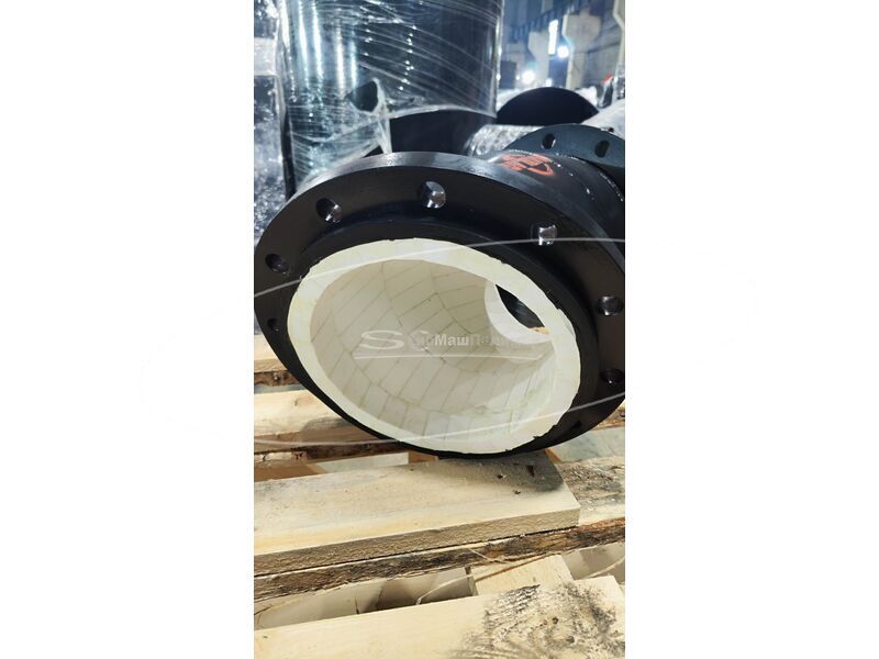 Отвод 45 градусов MakeLand стальной с футеровкой керамикой для пульпопровода кимберлитовой руды на горно-обогатительной фабрике