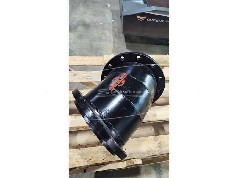 Отвод 45 градусов MakeLand стальной с футеровкой керамикой для пульпопровода кимберлитовой руды на горно-обогатительной фабрике