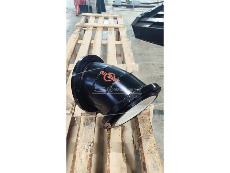 Отвод 45 градусов MakeLand стальной с футеровкой керамикой для пульпопровода кимберлитовой руды на горно-обогатительной фабрике