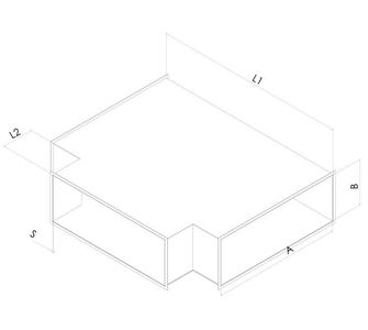 Тройник 90 прямоугольный с фланцевым соединением из полипропилена, размер сечения 1200х1200