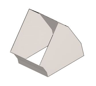 Отвод 45 прямоугольный без соединения из полипропилена, размер сечения 125х125